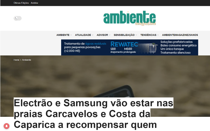 Electrão e Samsung vão estar nas praias Carcavelos e Costa da Caparica a recompensar quem recicla